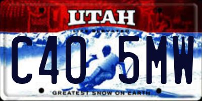UT license plate C405MW