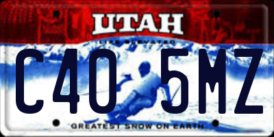 UT license plate C405MZ
