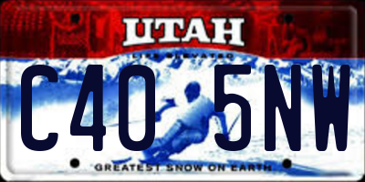 UT license plate C405NW