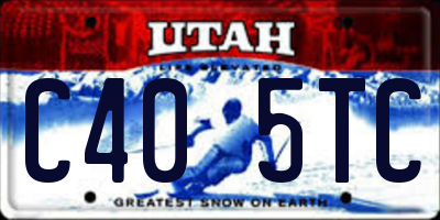 UT license plate C405TC