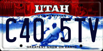 UT license plate C405TV
