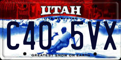 UT license plate C405VX