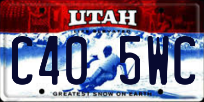 UT license plate C405WC