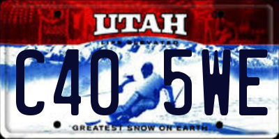 UT license plate C405WE