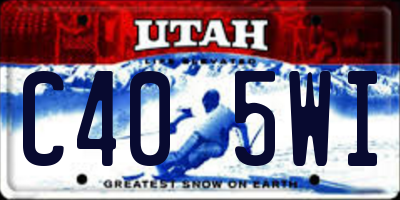 UT license plate C405WI
