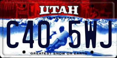 UT license plate C405WJ