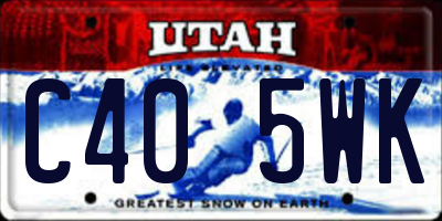 UT license plate C405WK