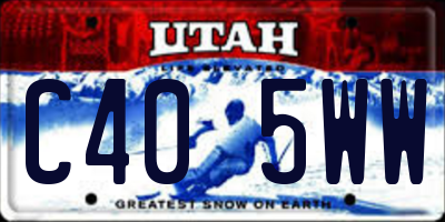UT license plate C405WW