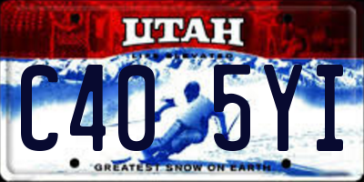 UT license plate C405YI