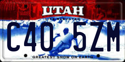 UT license plate C405ZM