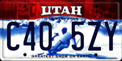 UT license plate C405ZY