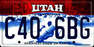 UT license plate C406BG
