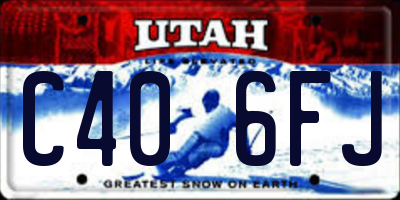 UT license plate C406FJ