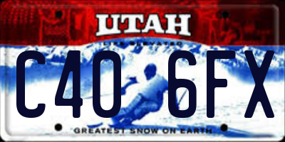UT license plate C406FX