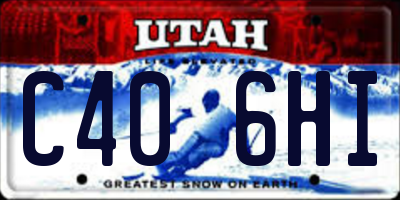 UT license plate C406HI