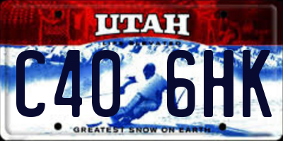 UT license plate C406HK