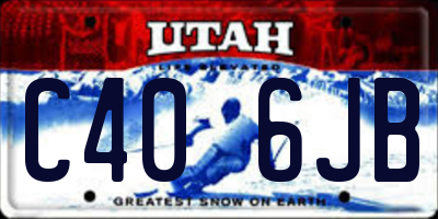 UT license plate C406JB