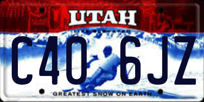 UT license plate C406JZ