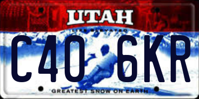 UT license plate C406KR