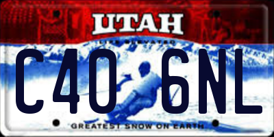 UT license plate C406NL