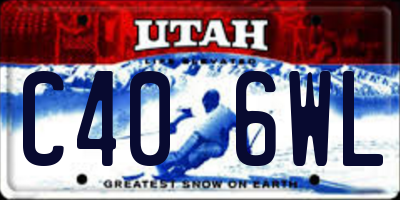 UT license plate C406WL