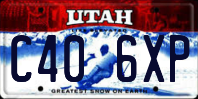 UT license plate C406XP