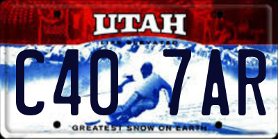 UT license plate C407AR