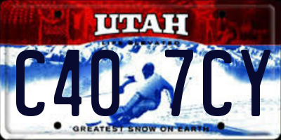 UT license plate C407CY