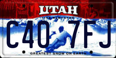 UT license plate C407FJ
