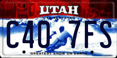 UT license plate C407FS