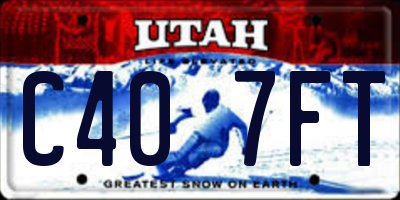 UT license plate C407FT