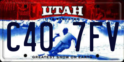 UT license plate C407FV