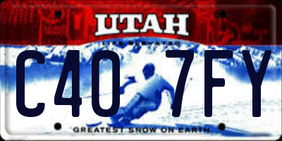 UT license plate C407FY