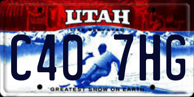 UT license plate C407HG