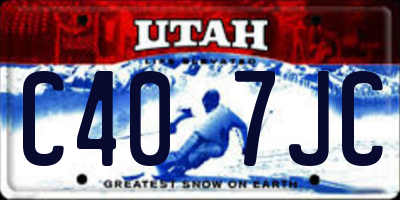 UT license plate C407JC