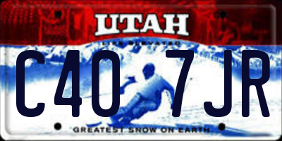 UT license plate C407JR