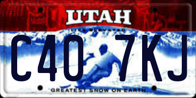 UT license plate C407KJ
