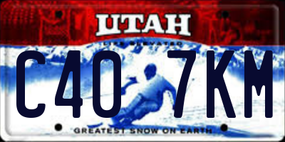 UT license plate C407KM