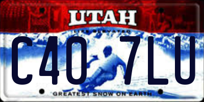 UT license plate C407LU