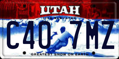 UT license plate C407MZ