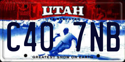 UT license plate C407NB