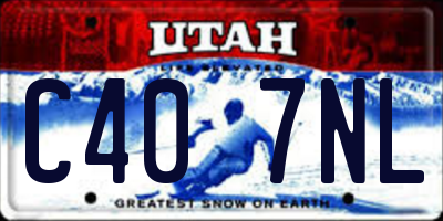 UT license plate C407NL