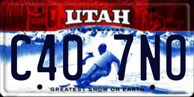 UT license plate C407NO