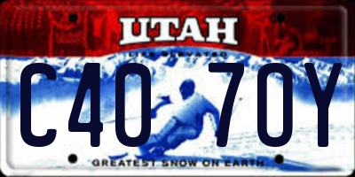UT license plate C407OY