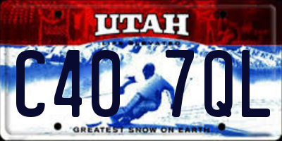 UT license plate C407QL
