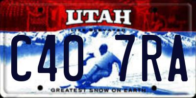 UT license plate C407RA