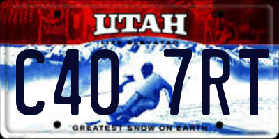 UT license plate C407RT