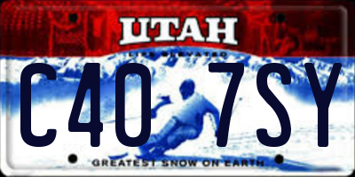 UT license plate C407SY
