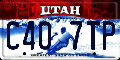 UT license plate C407TP