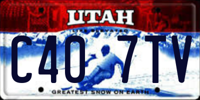UT license plate C407TV